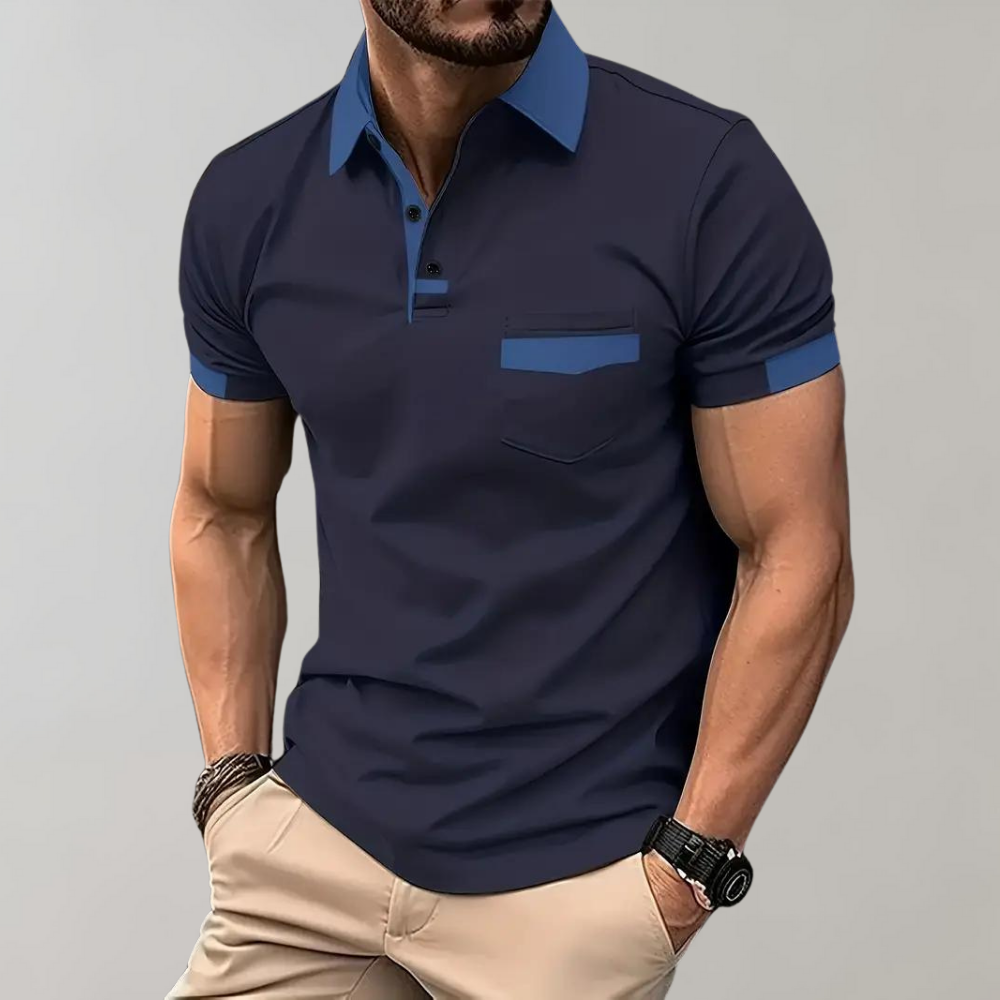 Men's Short Sleeve Polo Shirt - Classic Polo Shirt with Slim Fit - Breathable Shirt for Everyday, Leisure, and Office Use