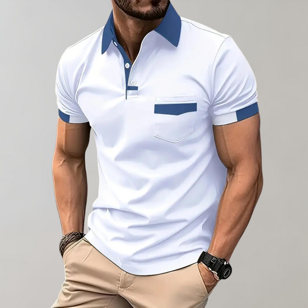 Men's Short Sleeve Polo Shirt - Classic Polo Shirt with Slim Fit - Breathable Shirt for Everyday, Leisure, and Office Use