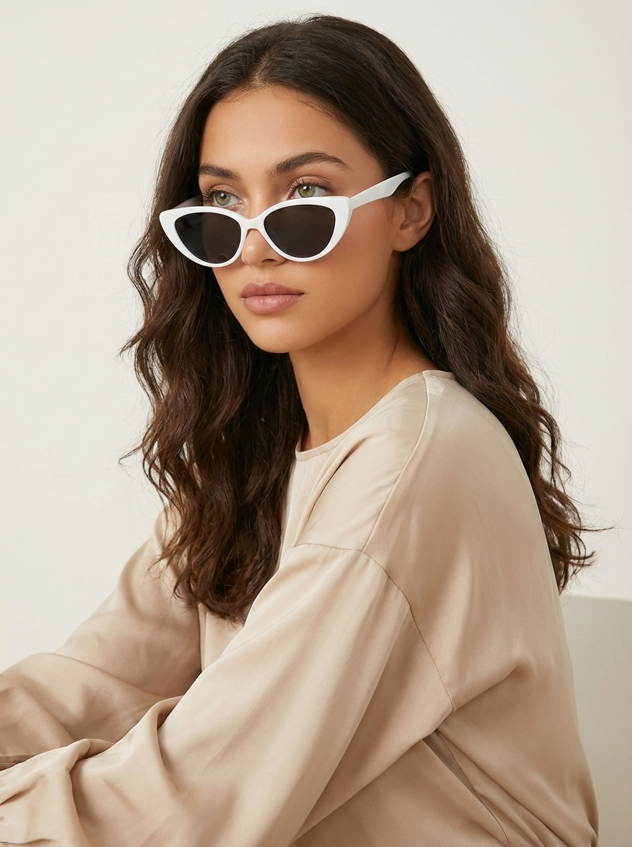 Damen Cat-Eye Sonnenbrille im Retro Look | Klassische Vintage Brille mit leichtem Gestell für Alltag und Urlaub | Modisches Design