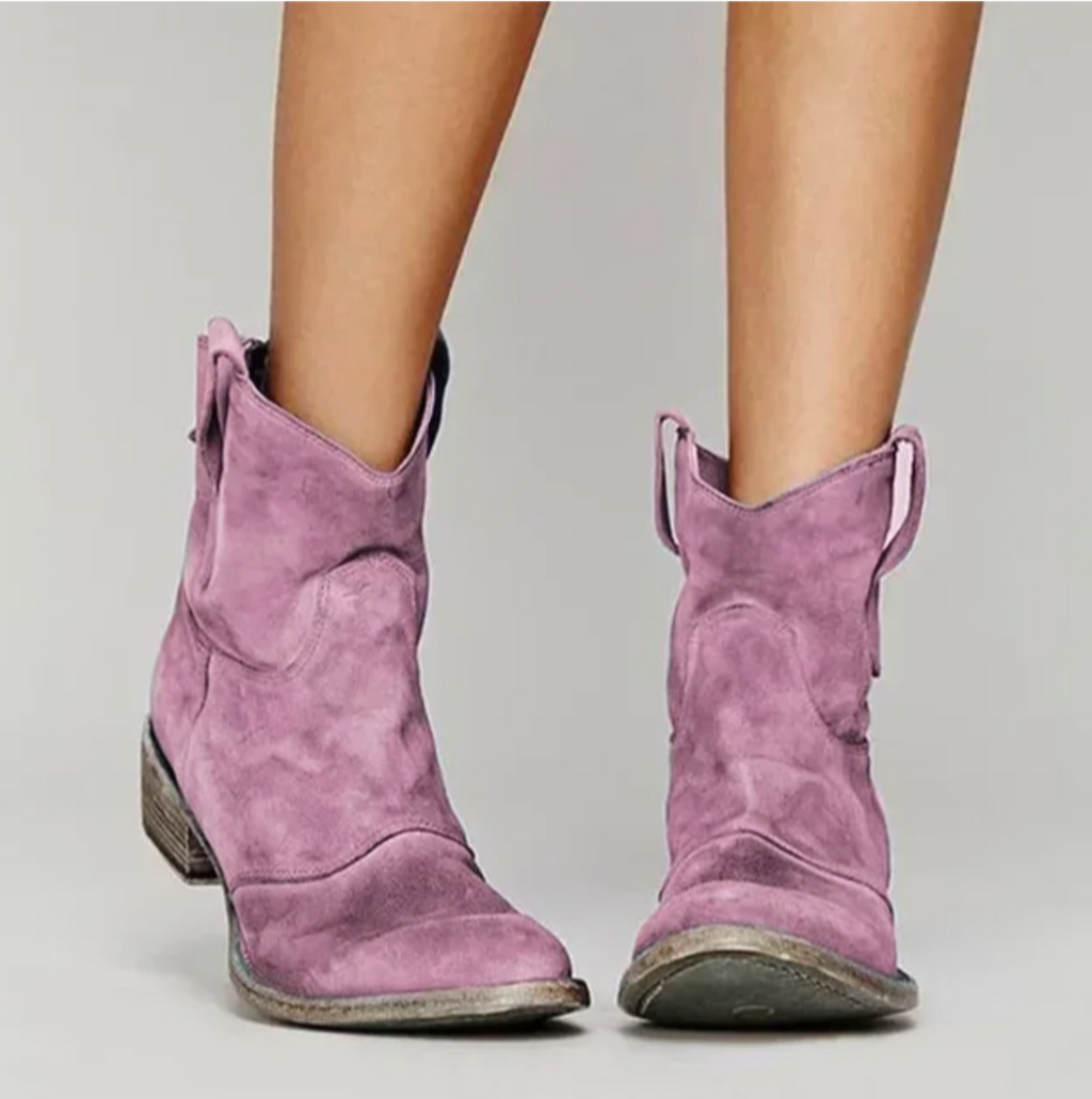 NOUVEAU RICHE Elegante Wildleder-Westernstiefel für einen stilvollen Look Rosa