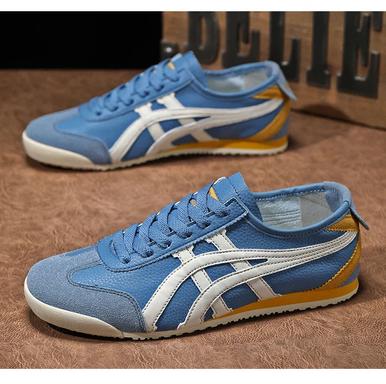 NOUVEAU RICHE Damen und Herren Geometrische Sommer-Sneakers Gummisohle Blau