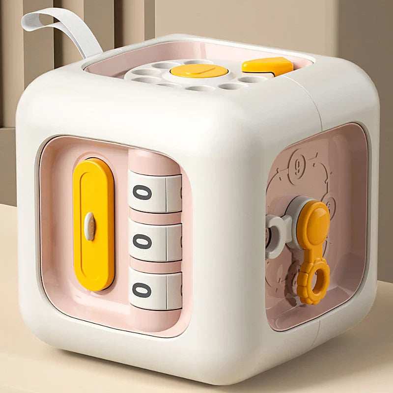 6-in-1 Montessori Sensory Busy Board Lernspielzeug Würfel für Kinder