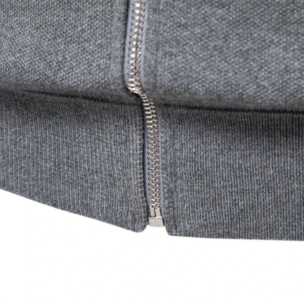 Classic men's jacket | Zipper with high collar | Casual winter look