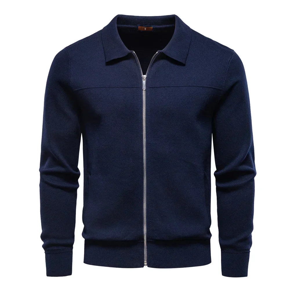 Classic men's jacket | Zipper with high collar | Casual winter look
