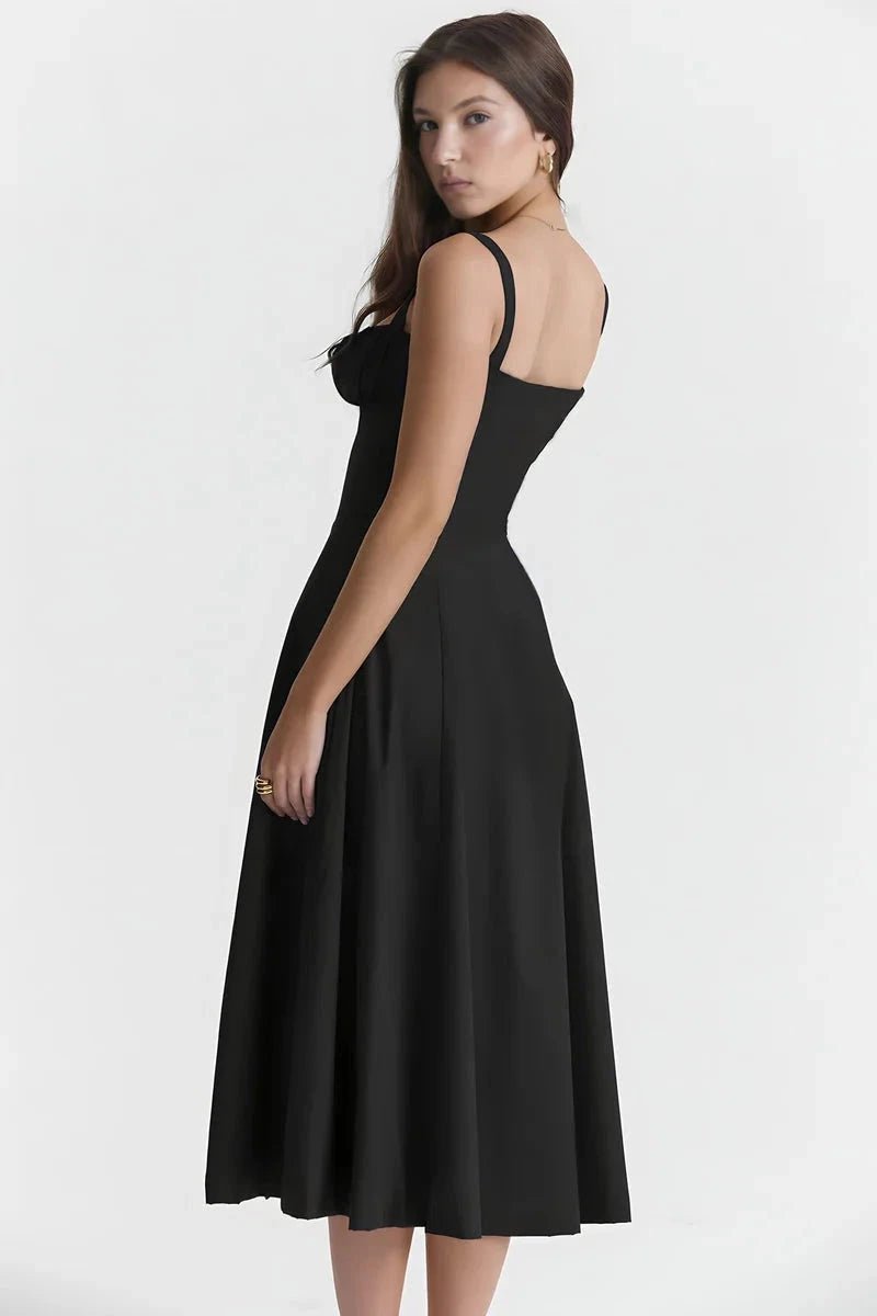 Elegantes Sommerkleid mit Korsett-Oberteil und Blumenmuster