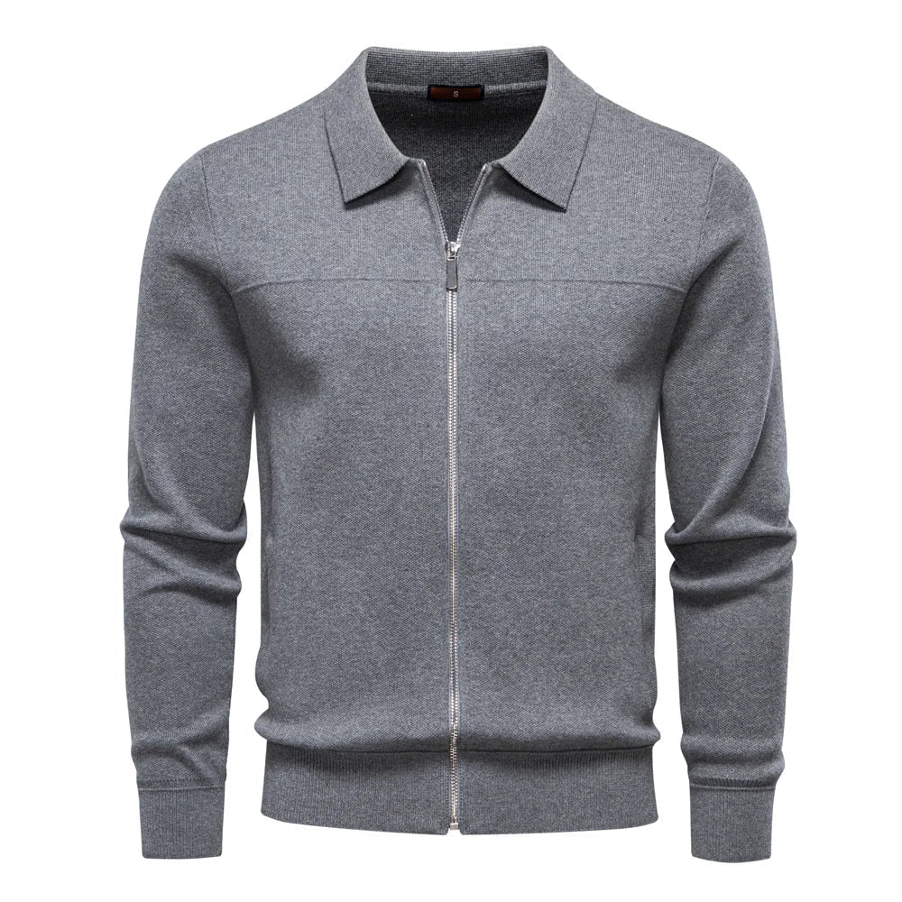 Classic men's jacket | Zipper with high collar | Casual winter look