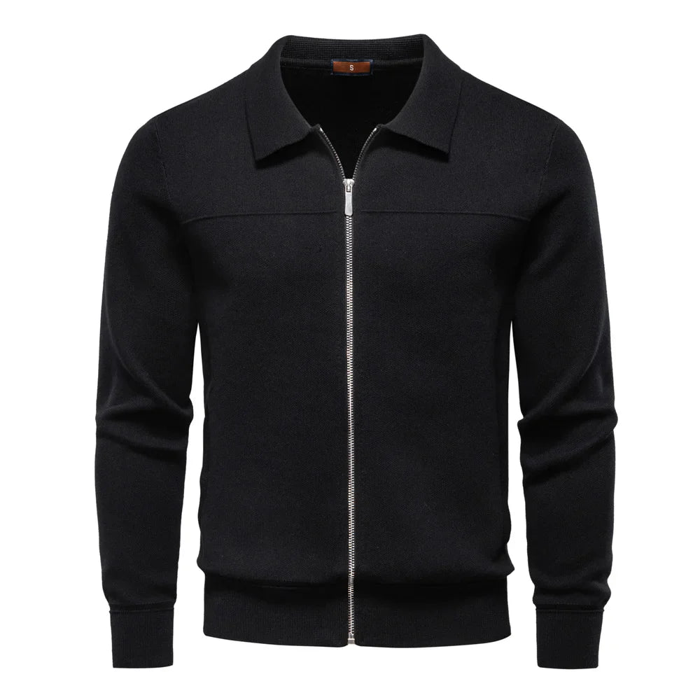 Classic men's jacket | Zipper with high collar | Casual winter look
