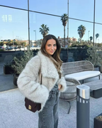 Eleganter Fake Fur Wintermantel für Damen