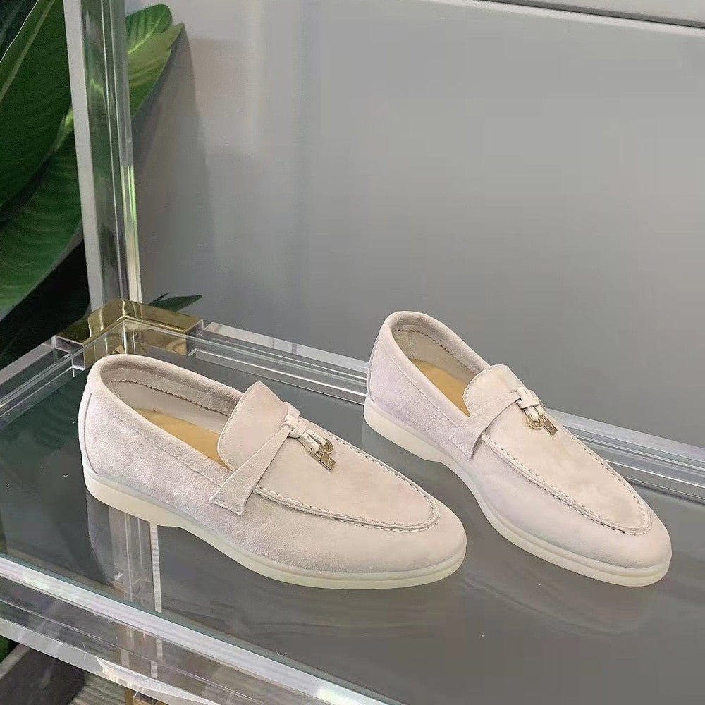Damen Suede Loafer | Klassische Wildleder Slipper für Büro und Freizeit | Bequeme Halbschuhe mit weicher Passform