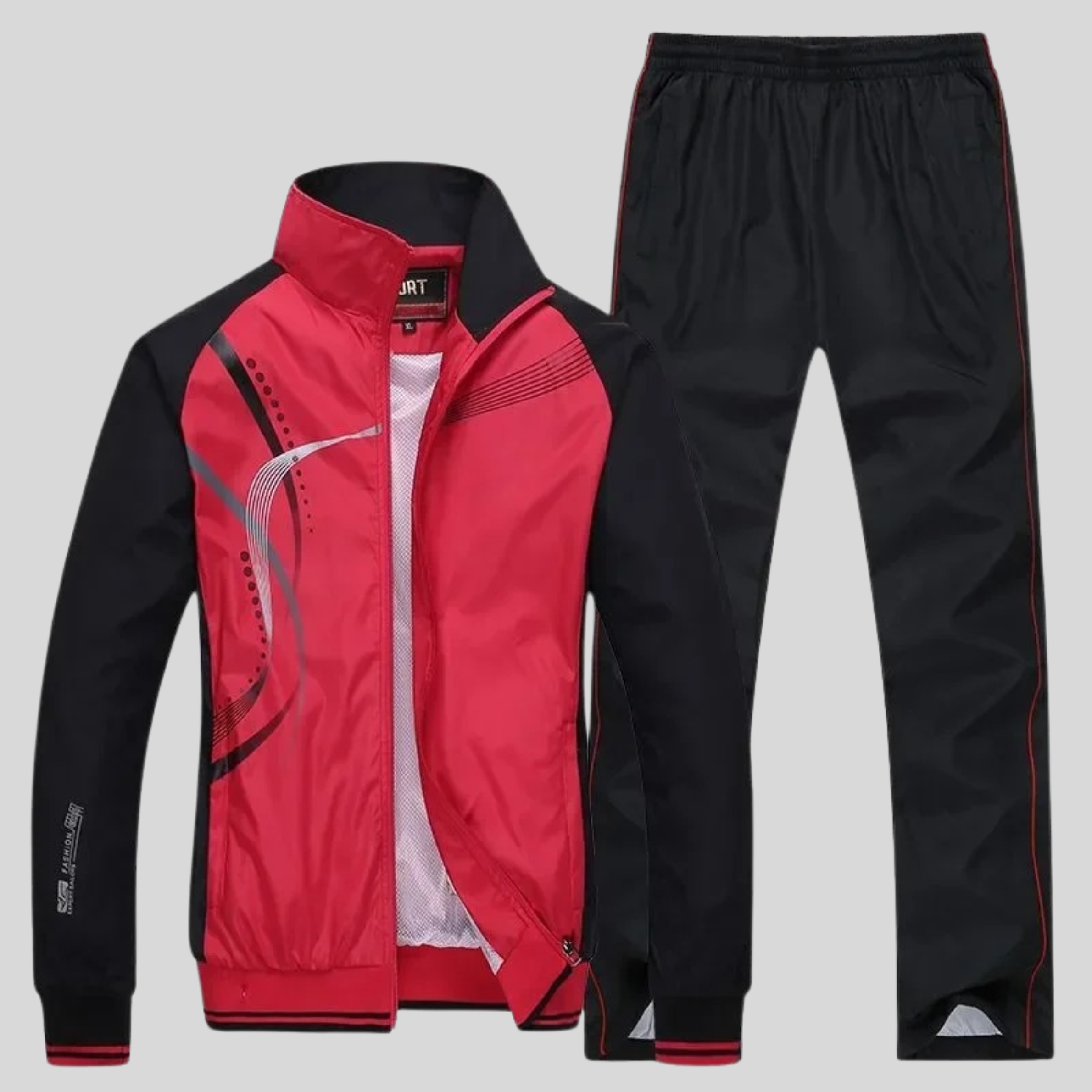 Men's tracksuit | Sports suit with zip-up jacket and jogging pants | Breathable fitness set for training and everyday use