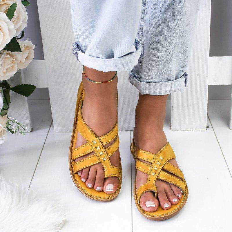 STEPURA | Women's Sandals - Flat Orthopedic Design with Padded Cross Straps 5