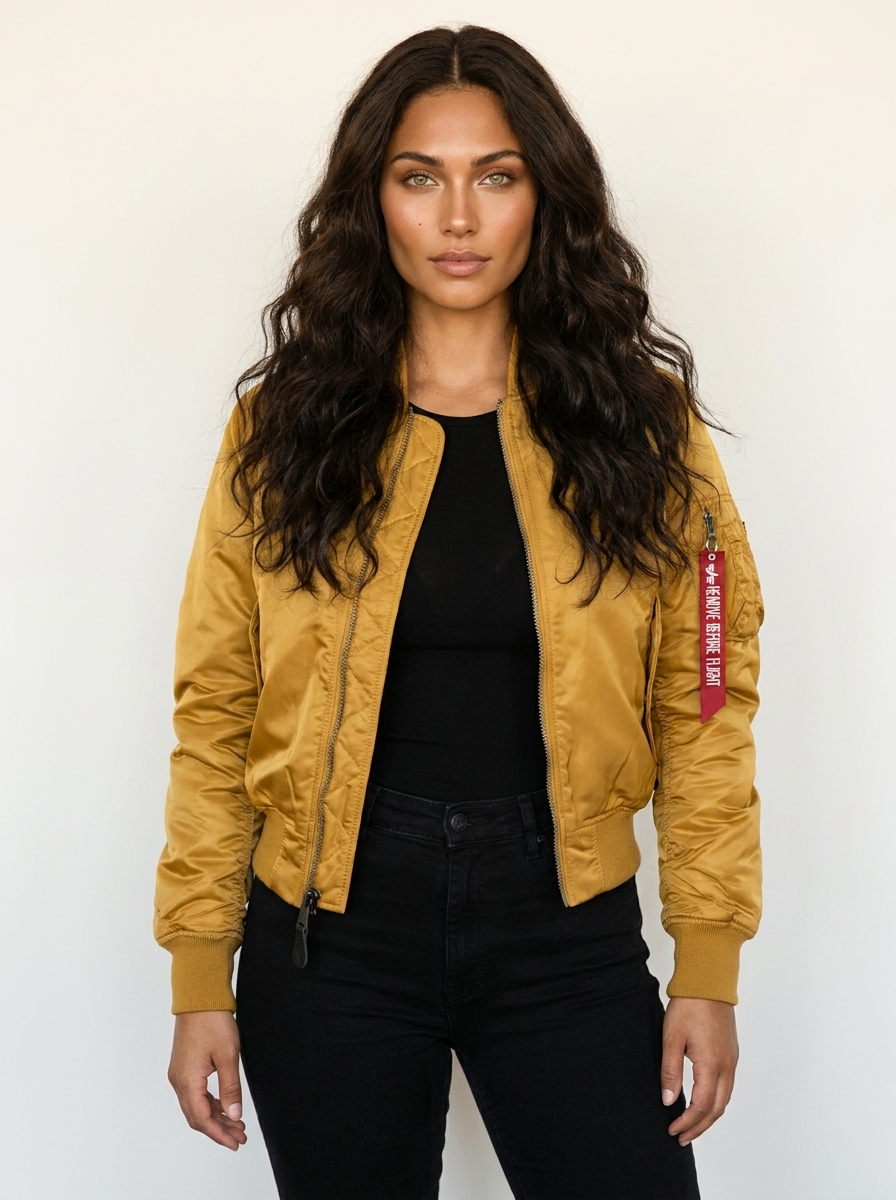 Klassische Bomberjacke für Damen in Satin-Optik mit Utility-Details – Sportlich elegante Übergangsjacke für Freizeit und Alltag