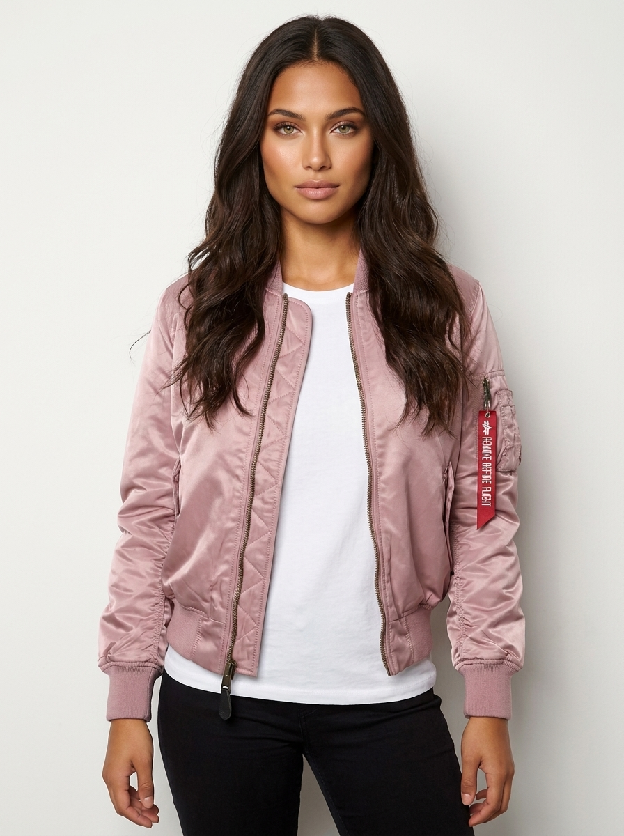 Klassische Bomberjacke für Damen in Satin-Optik mit Utility-Details – Sportlich elegante Übergangsjacke für Freizeit und Alltag