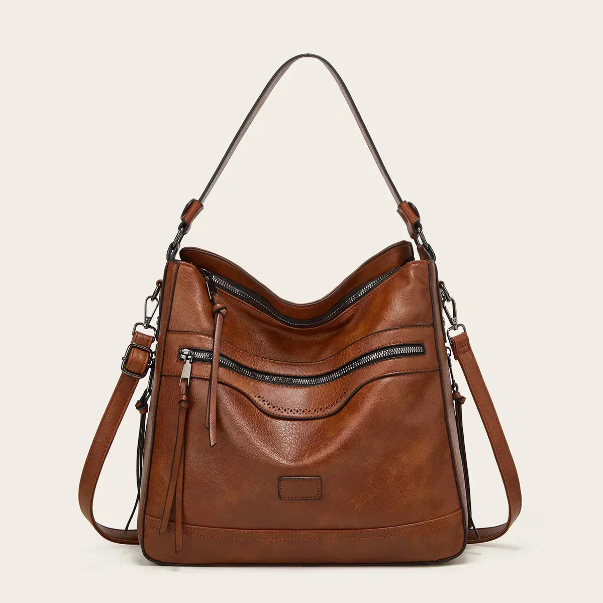 Casual hobo bag made of faux leather