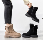 Warme Damen-Stiefeletten mit Fellfutter & Chunky-Sohle