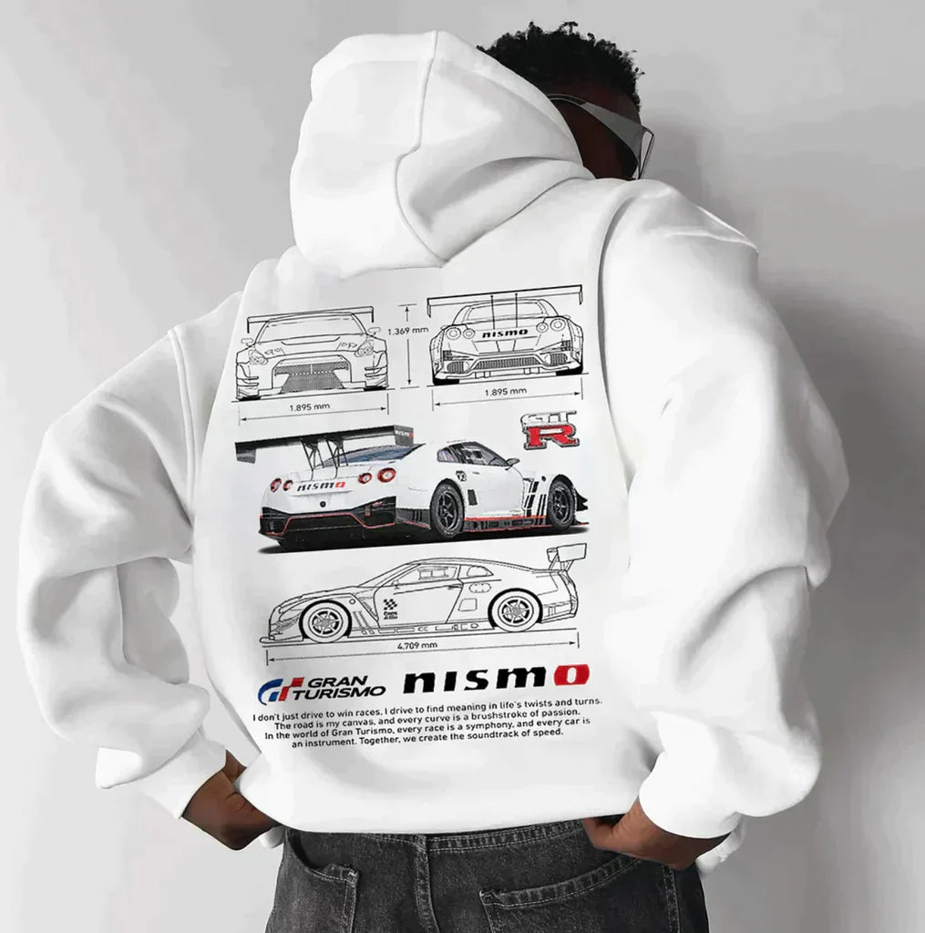 Unisex Renn-Hoodie mit Grafikdruck – Dynamischer Look