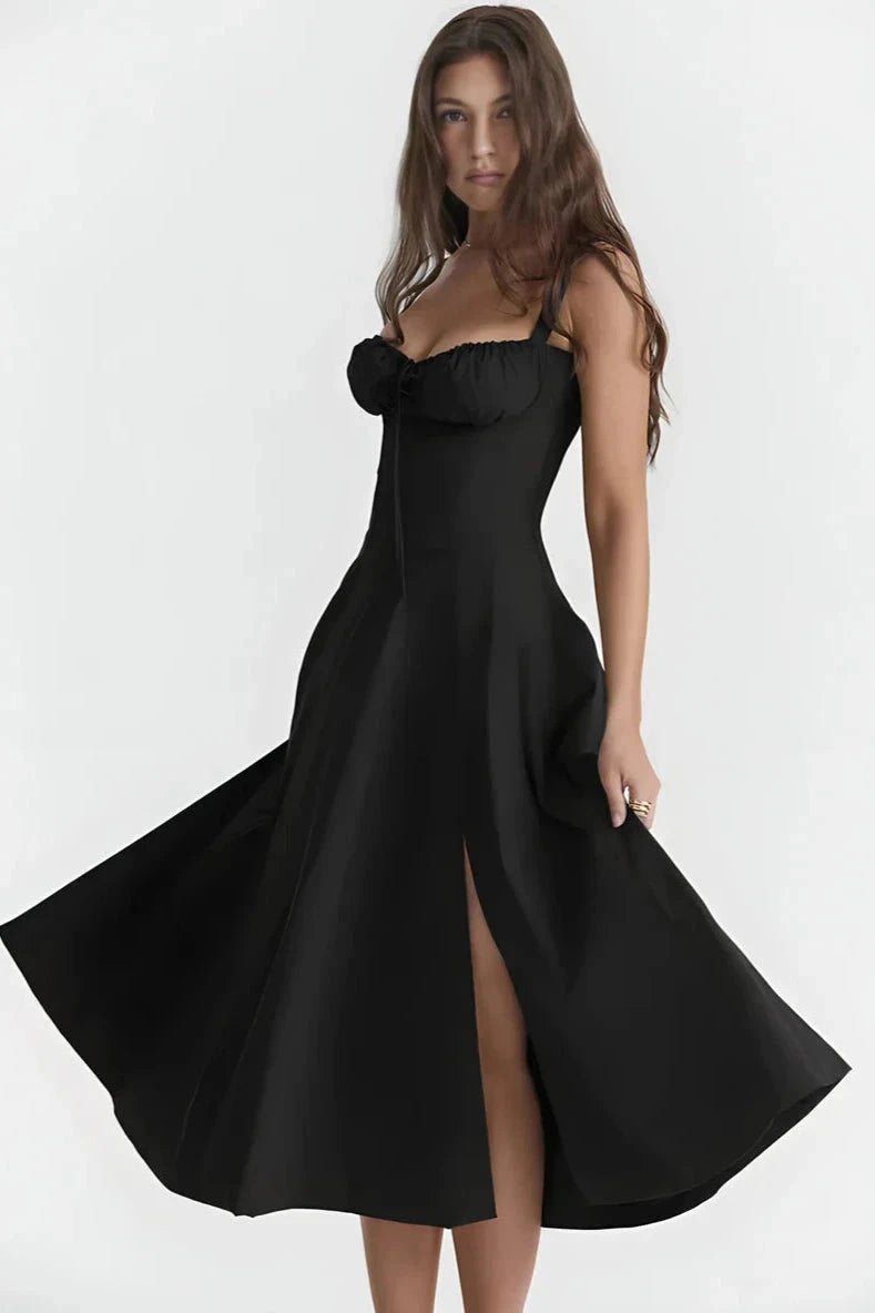 Elegantes Sommerkleid mit Korsett-Oberteil und Blumenmuster
