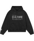 schwarzer hoodie mit rhinestone schrift for the culture