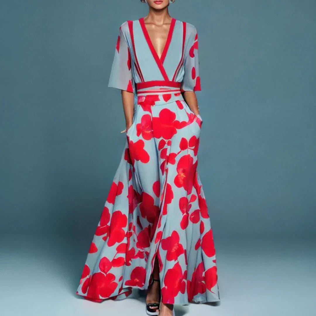 Florales Wickel-Maxikleid