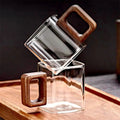 Squaro Wood Handle Glass Mug Inovessa
