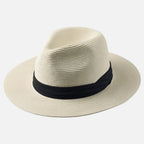 Toquilla straw Panama hat with grosgrain ribbon for men