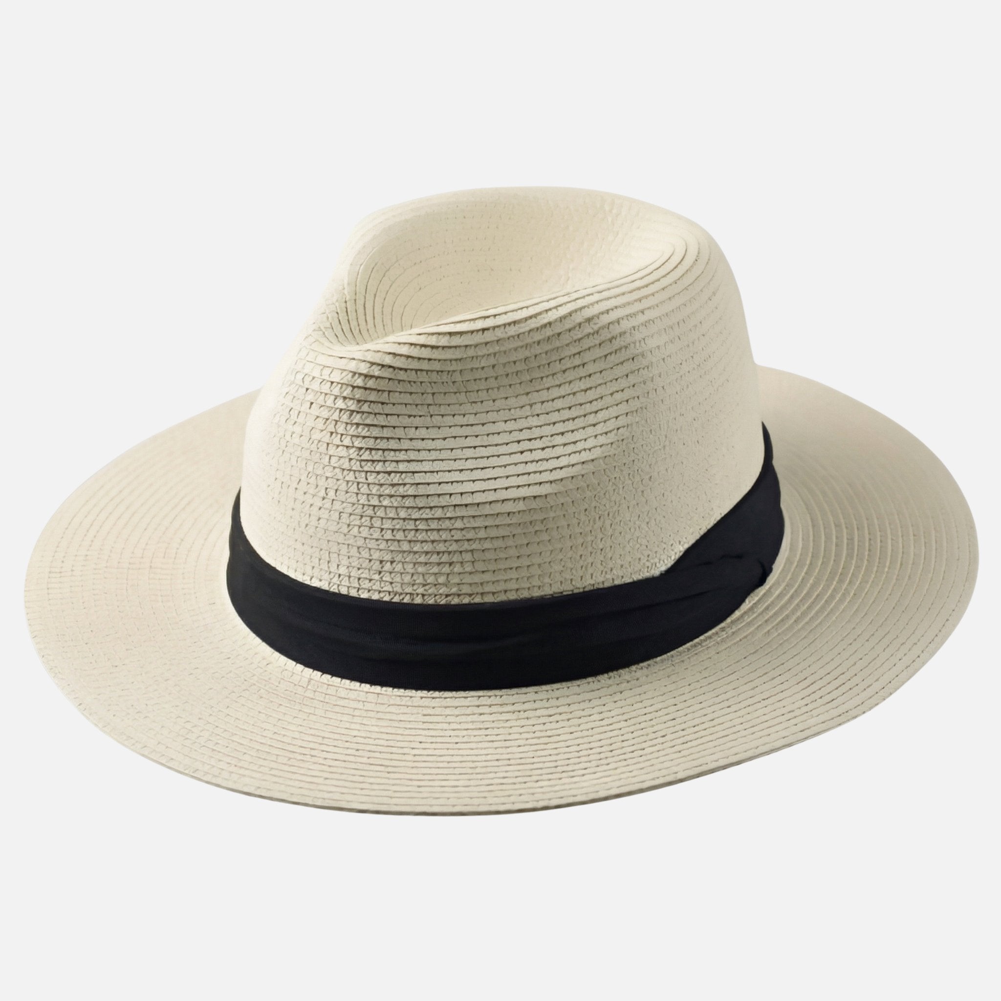 Toquilla straw Panama hat with grosgrain ribbon for men