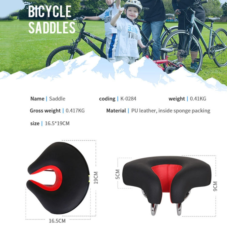 Nasenloser Fahrradsattel für Mountainbikes – Verdickte weiche Polsterung (Schwarz)