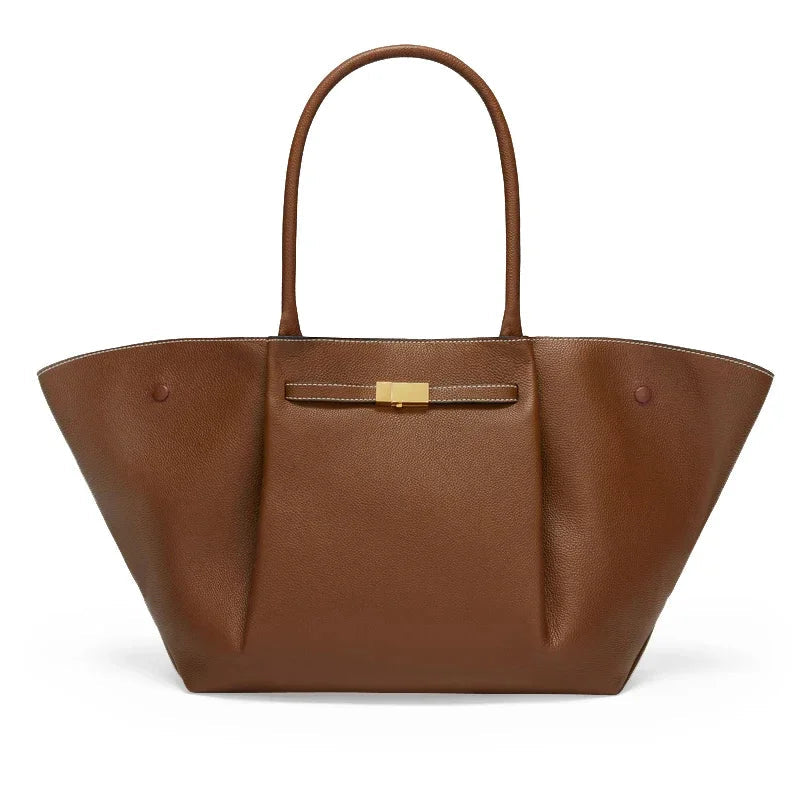 Large Shoulder Bag for Women | Oversized Shopper with Gold Clasp | Spacious Handbag for Business and Everyday Use