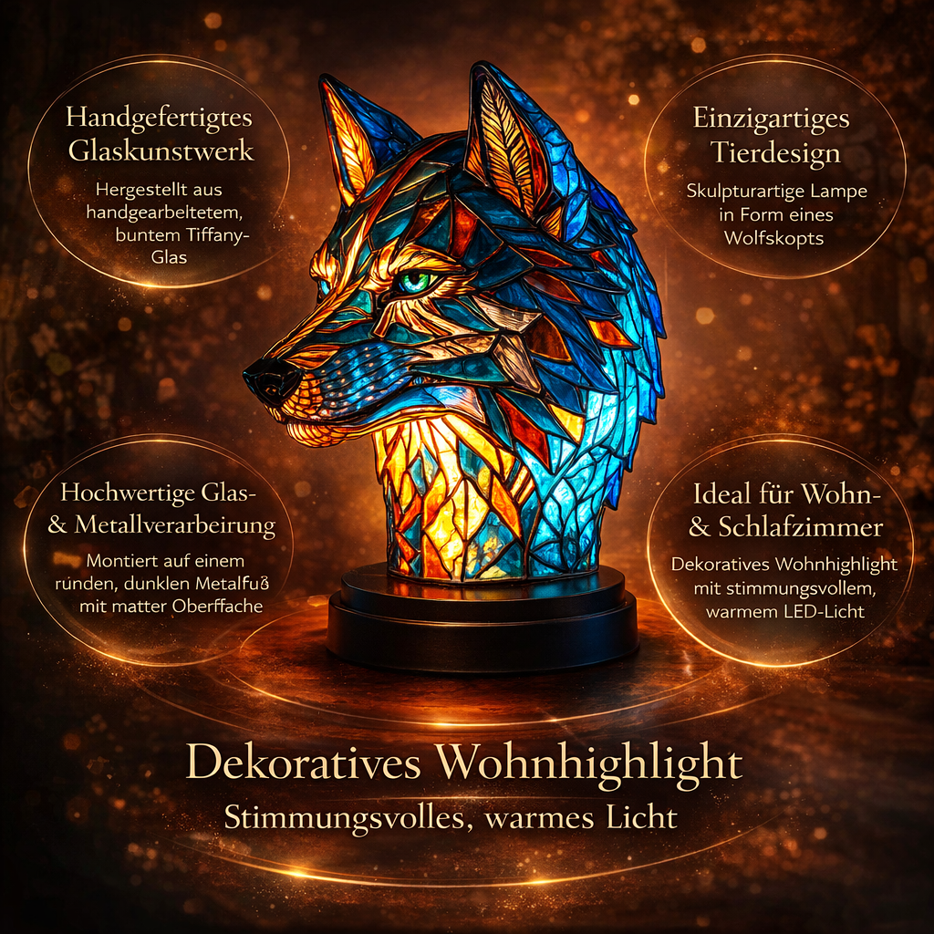 Tischlampe im Tierdesign aus Glas