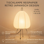 Japanische Retro-Tischlampe aus Reispapier