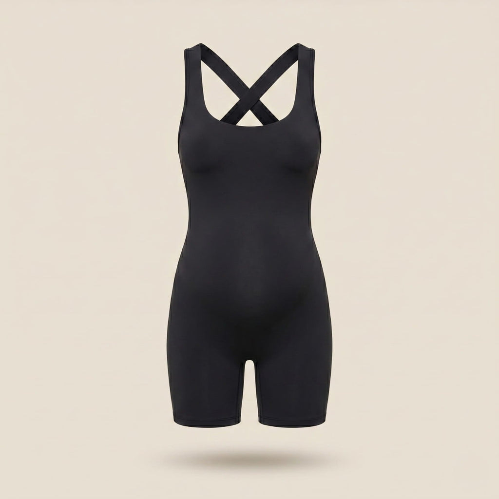 Umstands-Jumpsuit kurz | Kurzer Overall für Schwangere aus elastischem Stoff | Bequemer Sommer Einteiler für die Schwangerschaft