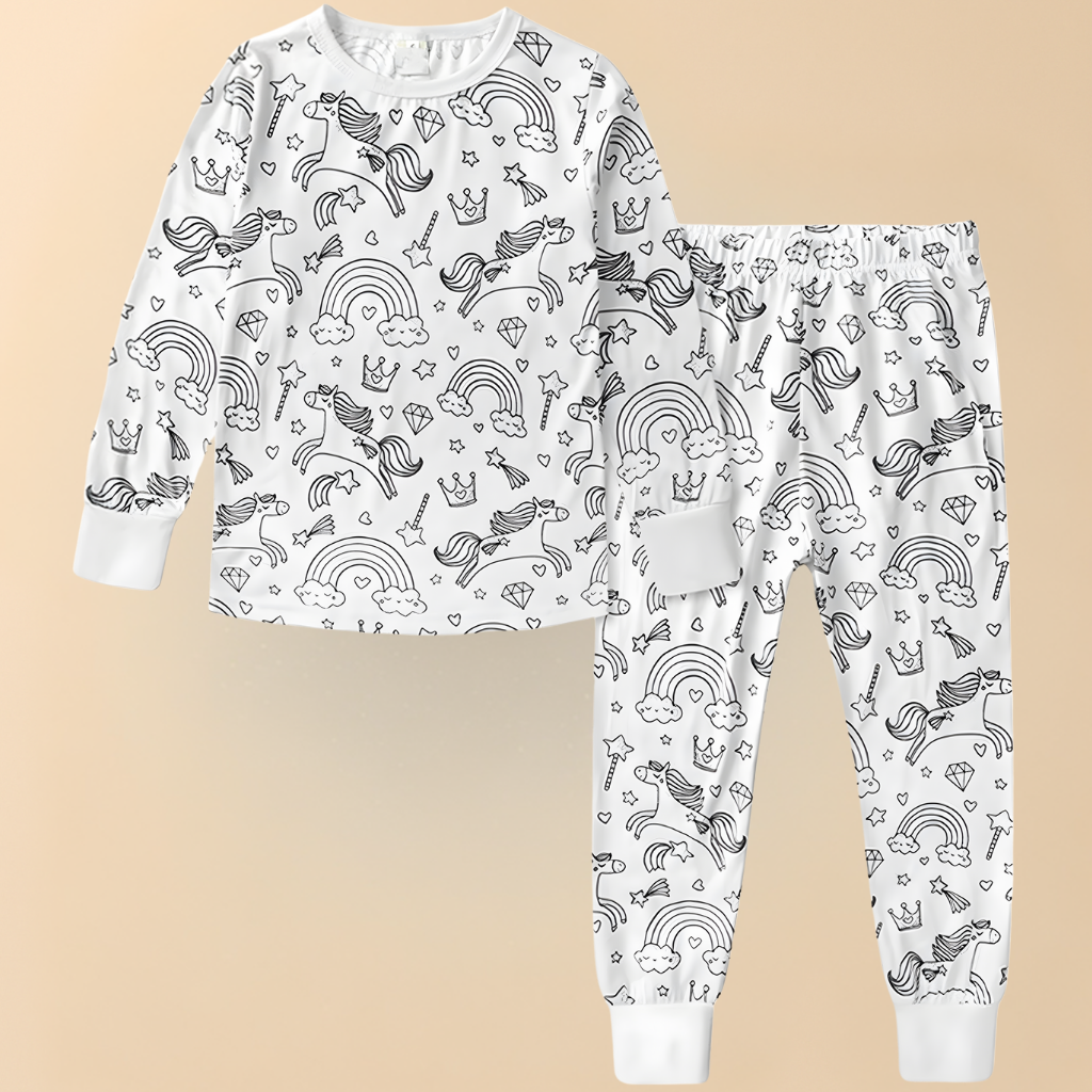 Children's Cotton Pajama Set for Coloring – Creative Christmas Pajamas