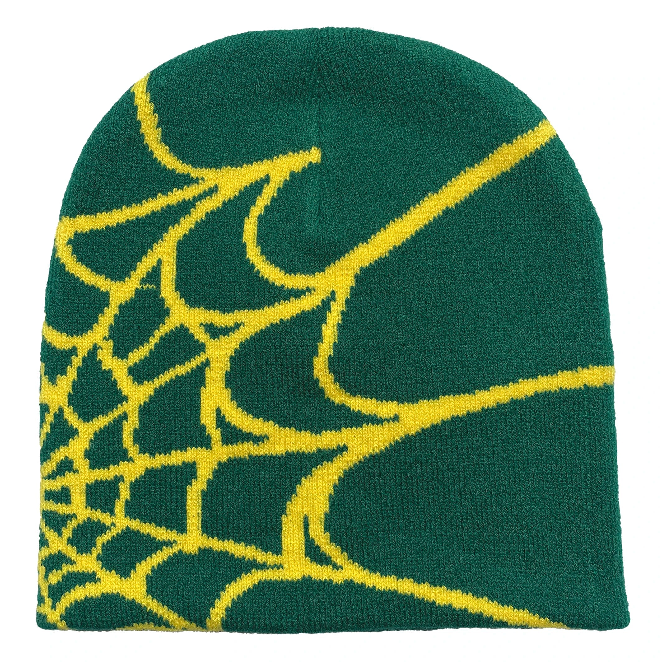 NOUVEAU RICHE Unisex-Strickmütze Mit Spinnennetz-Print, Warme Outdoor-Pullovermütze Atroviren