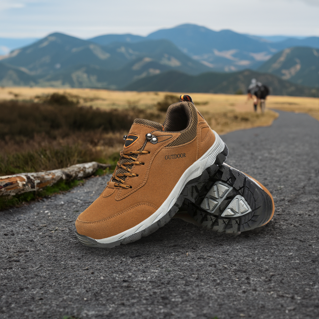 Orthopädische Wanderschuhe für Herren | Bequeme Trekkingschuhe mit Dämpfung gegen Fersensporn | Atmungsaktiv & Robust