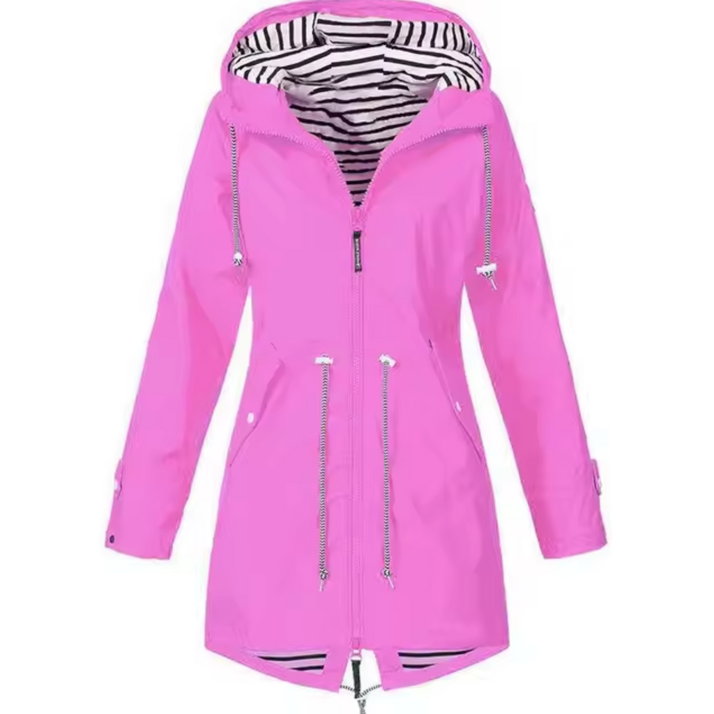 NOUVEAU RICHE Wasserdichter Regenmantel Mit Kapuze Unisex Leicht Für Rosa