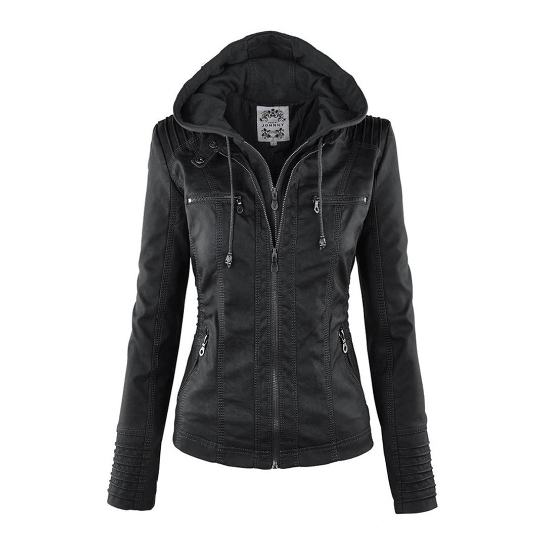 NOUVEAU RICHE Wetterfeste Damenjacke Mit Kapuze Wasserabweisend Leicht Schwarz