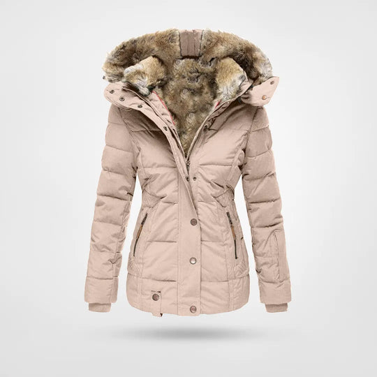 NOUVEAU RICHE Winterjacke Mit Fleecefutter Und Kapuze Vier Taschen Rosa