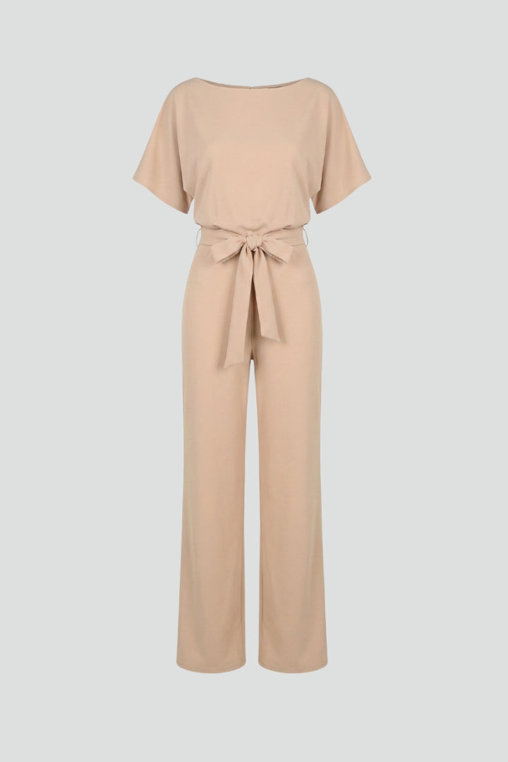 Damen-Jumpsuit mit Gürtel und weitem Bein
