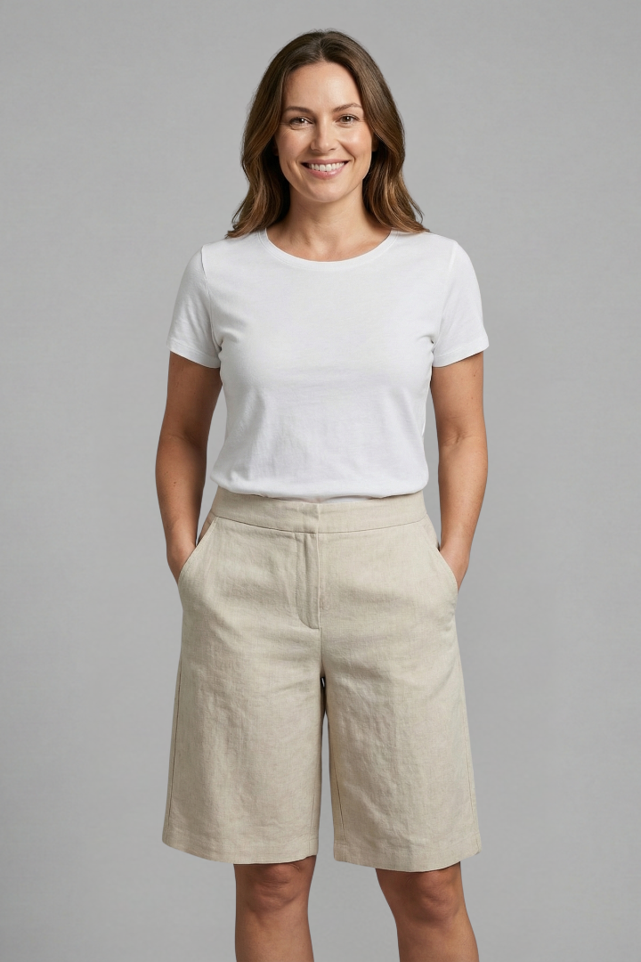 Damen-Shorts mit elastischem Bund und Seitentaschen
