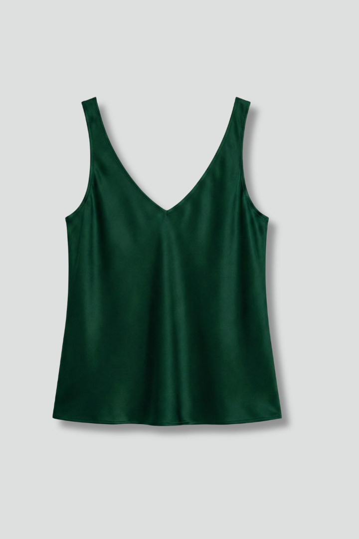 Damen Tank Top mit V-Ausschnitt | Ärmelloses Shirt in geradem Schnitt | Bequemes Basic Oberteil ohne Verschluss für den Alltag