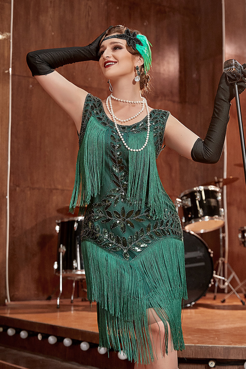 1920s Flapper Dress with Sequins & Fringe | Vintage Cocktail Dress for Wedding Guests and Gatsby Theme Parties