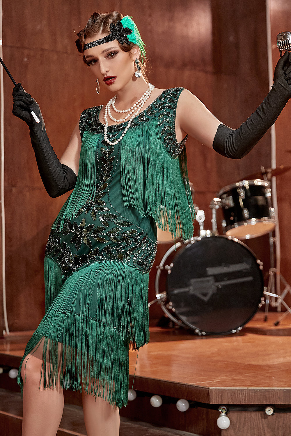 1920s Flapper Dress with Sequins & Fringe | Vintage Cocktail Dress for Wedding Guests and Gatsby Theme Parties