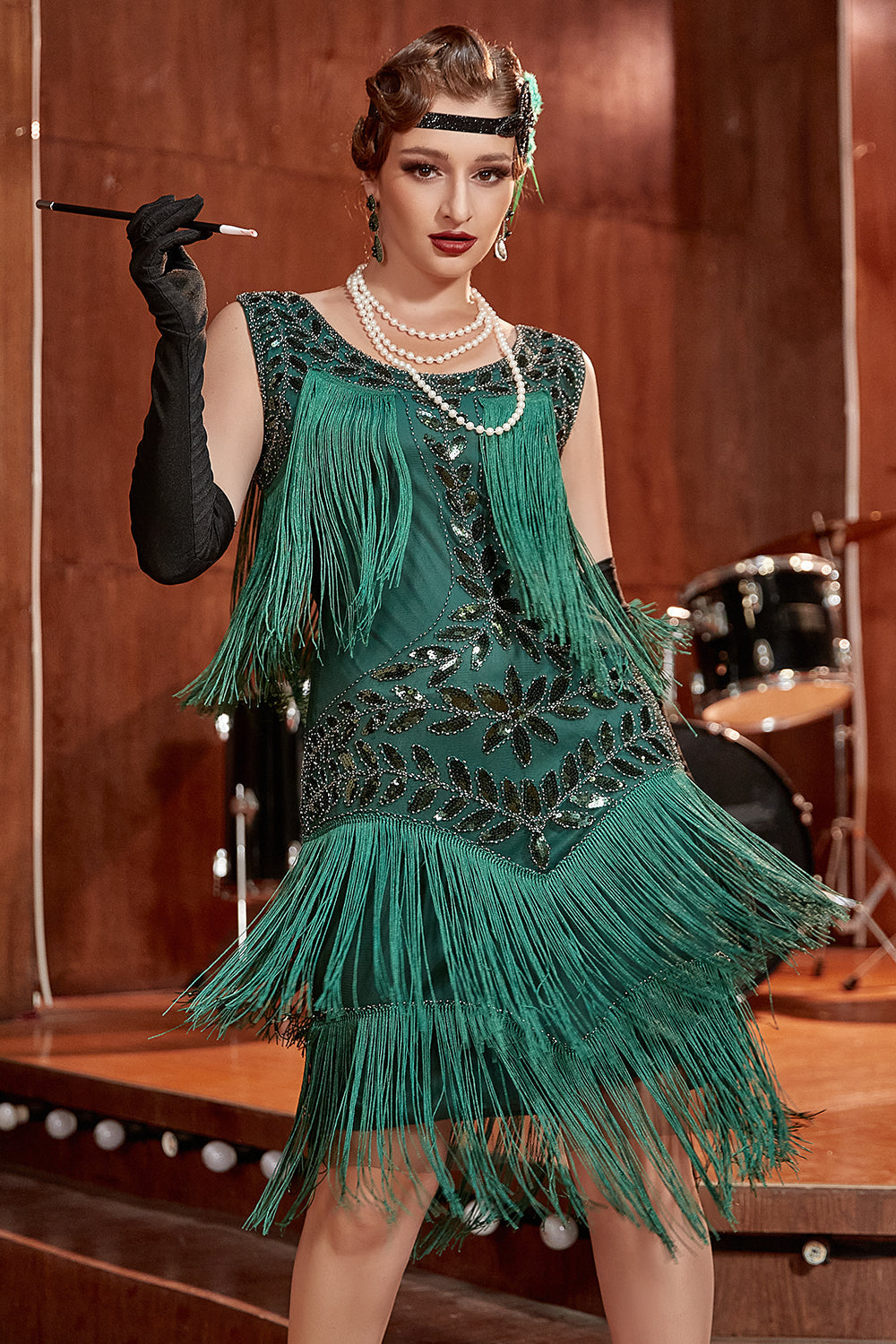 1920s Flapper Dress with Sequins & Fringe | Vintage Cocktail Dress for Wedding Guests and Gatsby Theme Parties