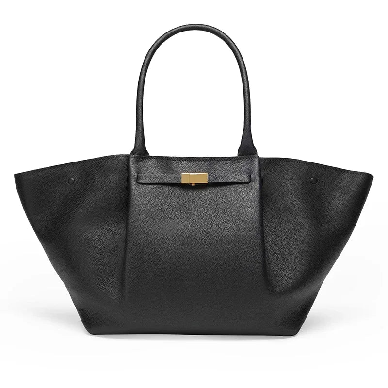 Large Shoulder Bag for Women | Oversized Shopper with Gold Clasp | Spacious Handbag for Business and Everyday Use