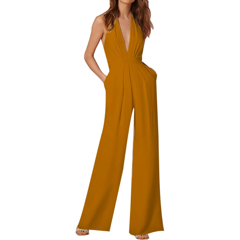 Eleganter Damen Jumpsuit mit taillierter Silhouette – Moderner Einteiler für festliche Anlässe und Alltag – Reißverschluss am