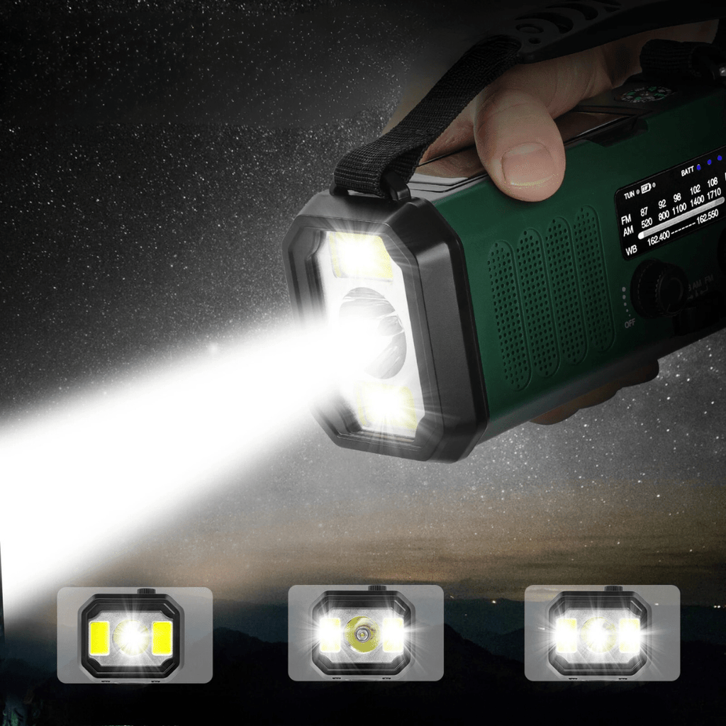 ActivePeaks - Weather-Resistant Emergency Radio with Solar, Hand Crank & USB