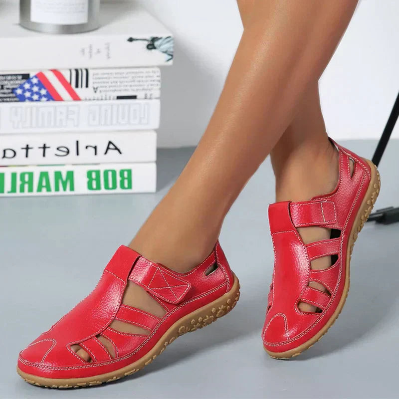 Römersandalen für Damen aus weichem Leder mit flexibler Komfortsohle