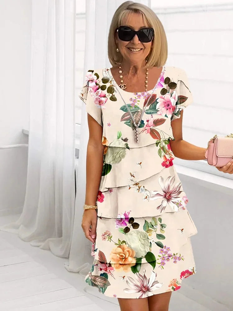Elegantes florales Damenkleid mit schmeichelhafter Passform