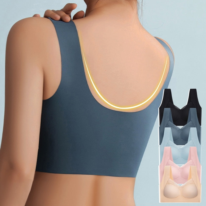 Seamless wire-free push-up bra for women with high comfort and shaping fit