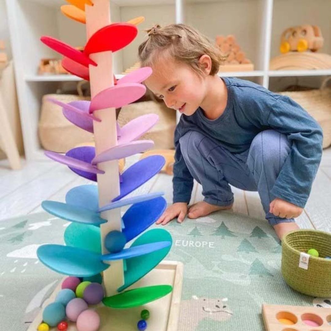 Rainbow Wooden Tree Toy – Educational and Natural Play Fun
